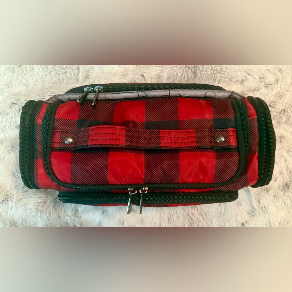 Lug Trolley Red Plaid Cosmetic Travel or Storage Case